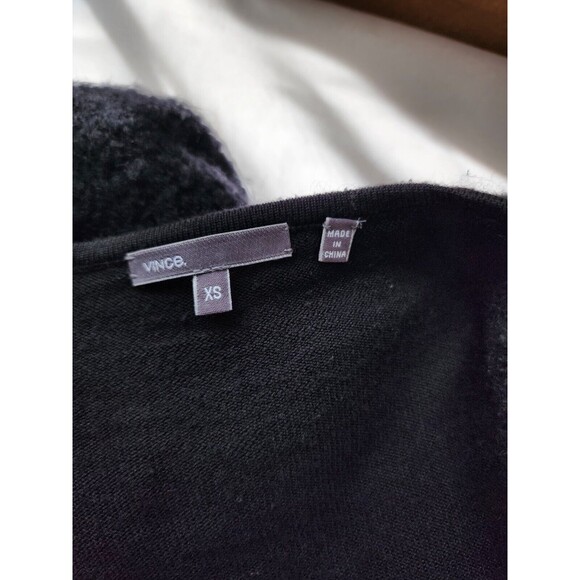 VINCE. Black Merino Wool Mohair Chunky Nubby Cardigan Sweater Coat Oversized XS - Picture 9 of 12